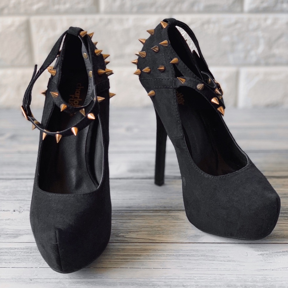 Black Spiked Stiletto Platforms
